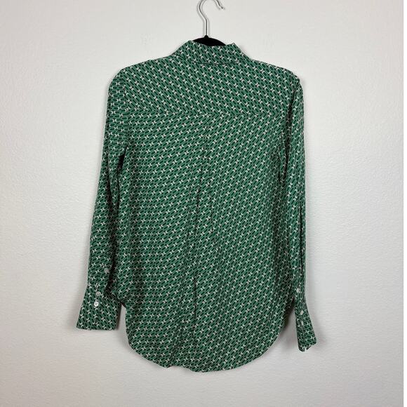 Theory Sunaya Geo Print Button Down Collared Casual Relaced Career Shirt Small - Picture 3 of 5